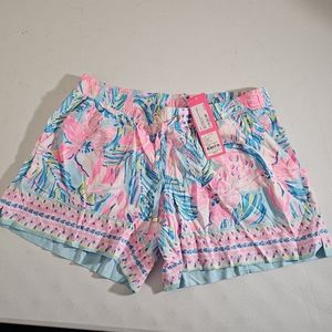 NWT Lilly Pulitzer Katia Short with Pocket in Blue Ibiza Gimme the Juice XS